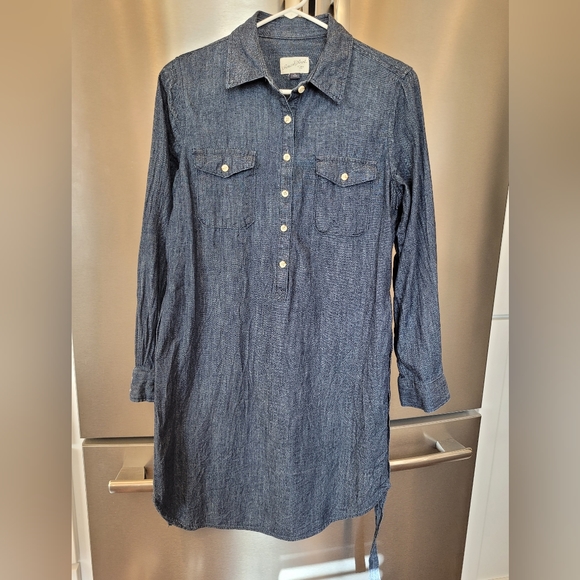 Cute "Universal Thread" Lightweight Blue Denim Shirt Dress w/belt, XS - Picture 3 of 8